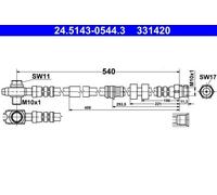 ATE Flexible de frein Durite de frein 24.5143-0544.3 Essieu avant 540mm