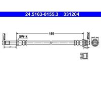 ATE Flexible de frein Durite de frein 24.5163-0155.3 pour FORD S-Max Mk1 (WA6)