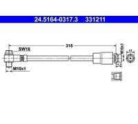 ATE 24.5164-0317.3 Flexible de frein