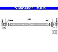 ATE Flexible de frein Durite de frein 24.5165-0450.3 pour VW Coccinelle 450mm