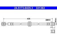 ATE Flexible de frein Durite de frein 24.5173-0435.3 à l'arrière pour MINI 435mm