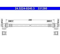 ATE Flexible de frein Durite de frein 24.5224-0240.3 pour VW Coccinelle 240mm