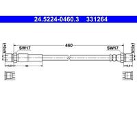 ATE Flexible de frein Durite de frein 24.5224-0460.3 Essieu avant 460mm