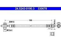 ATE Flexible de frein Durite de frein 24.5243-0190.3 pour VW PASSAT (3B3) 190mm