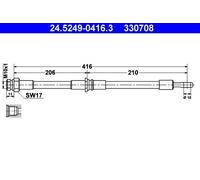 ATE Flexible de frein Durite de frein 24.5249-0416.3 à l'arrière 416mm