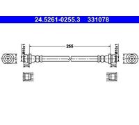 ATE Flexible de frein Durite de frein 24.5261-0255.3 à l'arrière droit 255mm