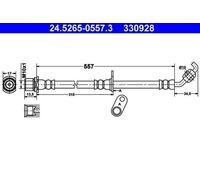 ATE Flexible de frein Durite de frein 24.5265-0557.3 Essieu avant droit 557mm