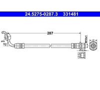 ATE Flexible de frein Durite de frein 24.5275-0287.3 à l'arrière gauche 287mm