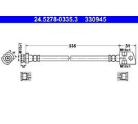 ATE Flexible de frein Durite de frein 24.5278-0335.3 à l'arrière 335mm