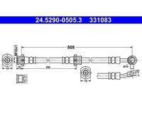 ATE Flexible de frein Durite de frein 24.5290-0505.3 Essieu avant gauche 505mm