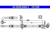 ATE Flexible de frein Durite de frein 24.5298-0464.3 à l'arrière gauche 464mm