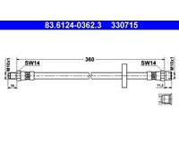 ATE Flexible de frein Durite de frein 83.6124-0362.3 pour AUDI 100 (43, C2)