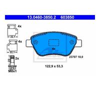 ATE Plaquette de Freins 13.0460-3850.2 Sabots de Frein pour Fiat 500 312_