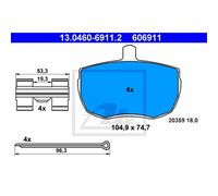 ATE Plaquette de Freins 13.0460-6911.2 Sabots de Frein pour Ford Transit Bus V _