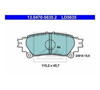 ATE Plaquette de Freins 13.0470-5635.2 Sabots pour Toyota Prius Plus ZVW4_