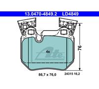 ATE Plaquette de Freins Bremsbelegsatz Arrière Convient pour BMW 1er Coupé
