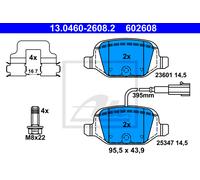 ATE Plaquette de Freins Bremsbelegsatz Arrière Convient pour Fiat 500