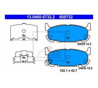 ATE Plaquettes De Frein 13.0460-5732.2 Plaquettes Pour Mazda MX-5 II NB