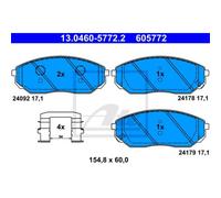 Jeu de plaquettes de frein ATE 13.0460-5772.2, avant
