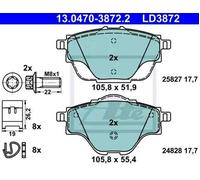 ATE Plaquettes de frein Arrière pour OPEL GRANDLAND X (A18) pour DS DS 4 II