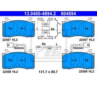 ATE Plaquettes De Frein Avant Pour Alfa Romeo Stelvio 949_ 2.0 Q4