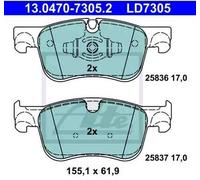 ATE Plaquettes de frein Avant pour CITROËN C4 Grand Picasso II C4 Picasso II