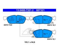 Ate Plaquettes De Frein Avant Pour Ford Usa Edge Cj 1.5 Ecoboost