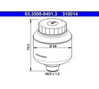 ATE 03.3508-0401.3 Réservoir de liquide de frein