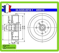 ATE Tambour de frein 841 501615 A AUDI 80 80 82 B1 1972-1978 1.5L Sedan