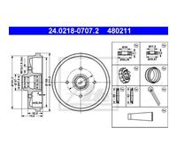 ATE Tambour de Frein Arrière Ø100mm Avec Roue pour Audi 80 81 85 B2 50 86 VW