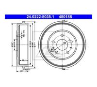 ATE Tambours De Frein Arrière Ø108Mm Pour Ford Focus II DA_ HCP DP
