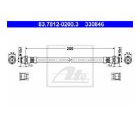 Ate Tube De Frein Arrière Pour Audi 80 Avant 83.7812-0200.3