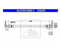 Ate Tuyau De Frein Arrière Pour Audi A4 Avant 83.6105-0200.3