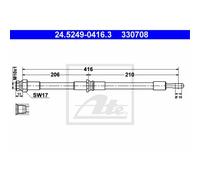 Ate Tuyau De Frein Arrière Pour Volvo V40 Combi S40 I Space Star