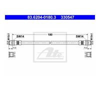 Ate Tuyau De Frein Arrière Pour Volvo V70 I C70 Cabriolet S70
