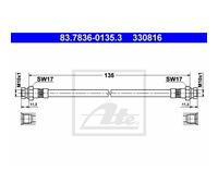 Ate Tuyau De Frein Arrière Pour VW Golf III Variant 83.7836-0135.3