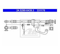 Ate Tuyau De Frein Avant Gauche Pour Hyundai Galloper II 24.5290-0439.3