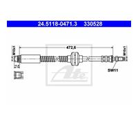 Ate Tuyau De Frein Avant Pour Fiat Scudo Combinato Ulysse