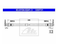 ATE Tuyau De Frein Avant Pour Mercedes-Benz Coupé S-Class 340-360 Berline