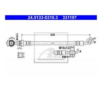 ATE Tuyau de Frein Conduite Arrière Gauche pour Ford Galaxy S-MAX 24.5133-0310.3