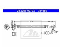ATE Tuyau de Frein Conduite Arrière Gauche pour Kia Cee'D Sw Pro 24.5298-0270.3