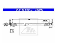 ATE Tuyau de Frein Conduite Arrière pour Ford Tourneo Connectez Transit