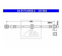 ATE Tuyau de Frein Conduite Arrière pour Mini 24.5173-0435.3