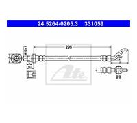 ATE Tuyau de Frein Conduite Arrière pour Toyota Prius Hayon 24.5264-0205.3