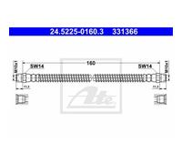 ATE Tuyau de Frein Conduite Arrière pour VW Transporter IV Bus 24.5225-0160.3