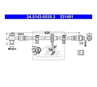 ATE Tuyau de Frein Conduite avant à Gauche pour MERCEDES-BENZ M-CLASSE