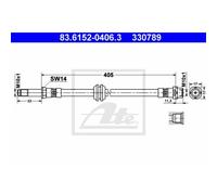 ATE Tuyau de Frein Conduite Avant pour BMW 3er Compact Touring 83.6152-0406.3