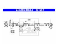 ATE Tuyau de Frein Conduite Avant pour Mitsubishi Pajero IV III 24.5286-0660.3