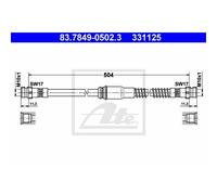 ATE Tuyau de Frein Conduite Avant pour VW Golf VI EOS, Scirocco 83.7849-0502.3