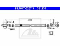 ATE Tuyau De Frein Ligne De Frein Arrière Droite Pour VW Golf VI Touran